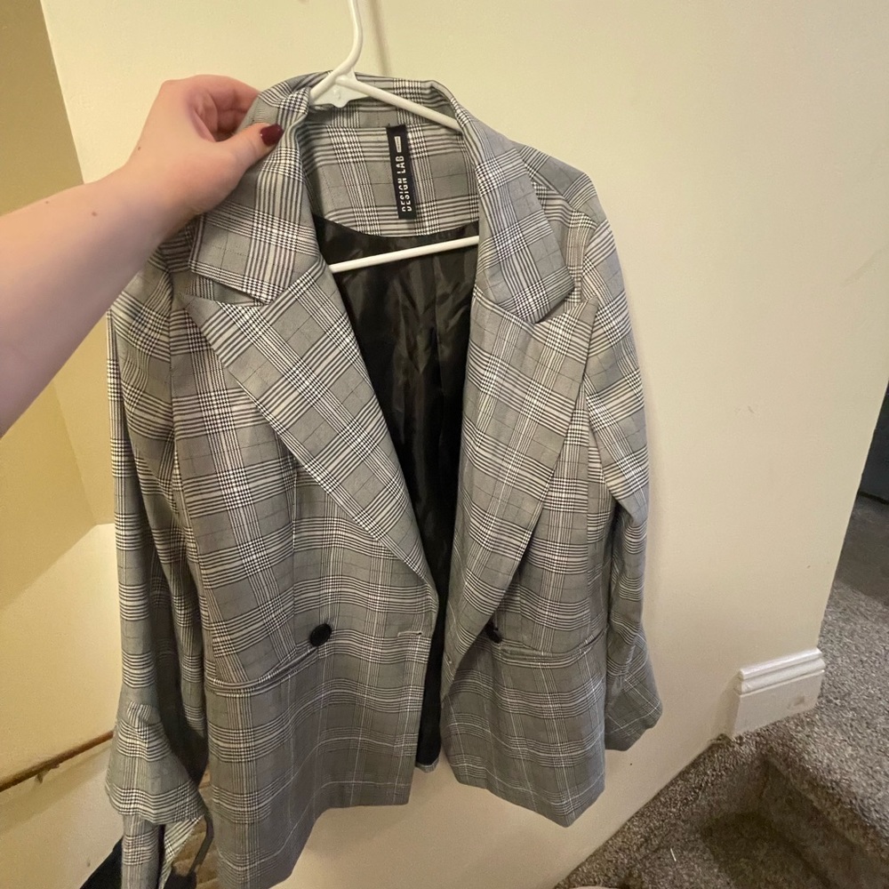 Black and white blazer